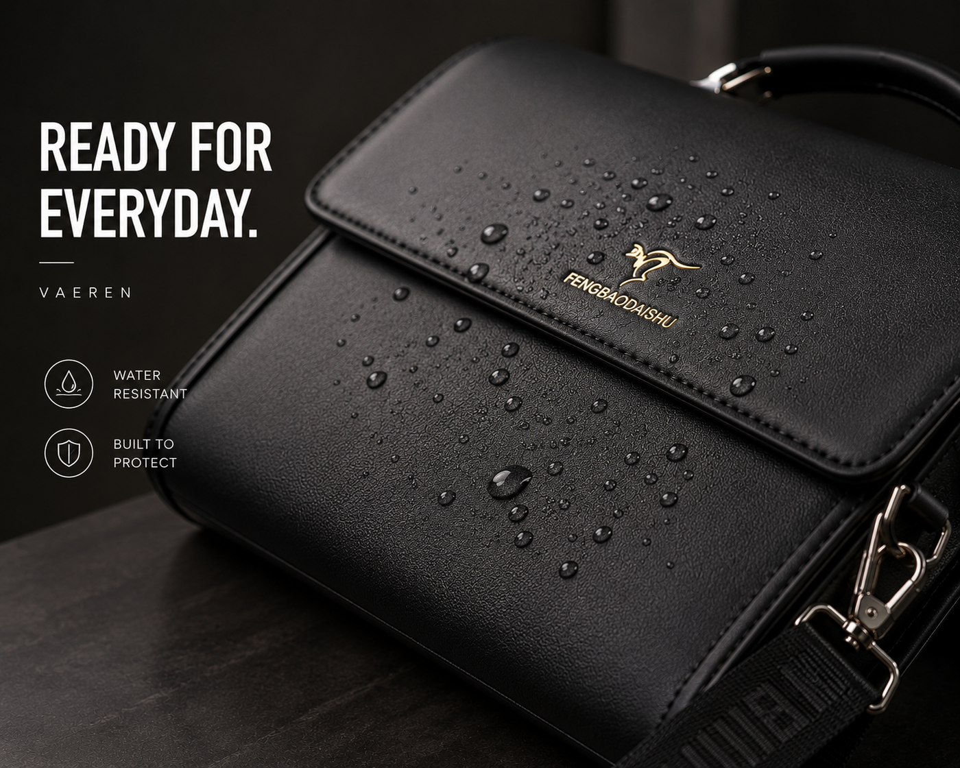 VAEREN Men's Horizontal Leather Briefcase
