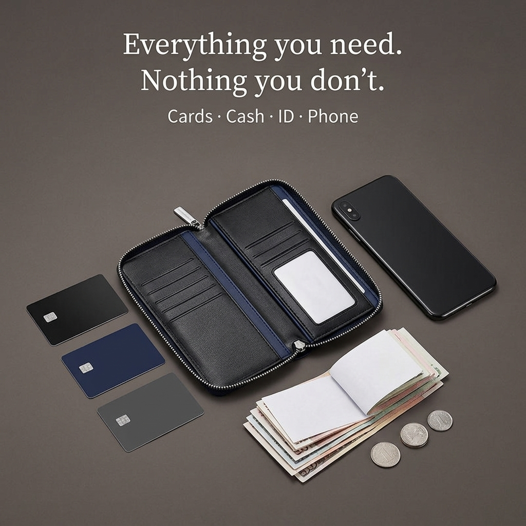 VAEREN Long Type Leather Wallet