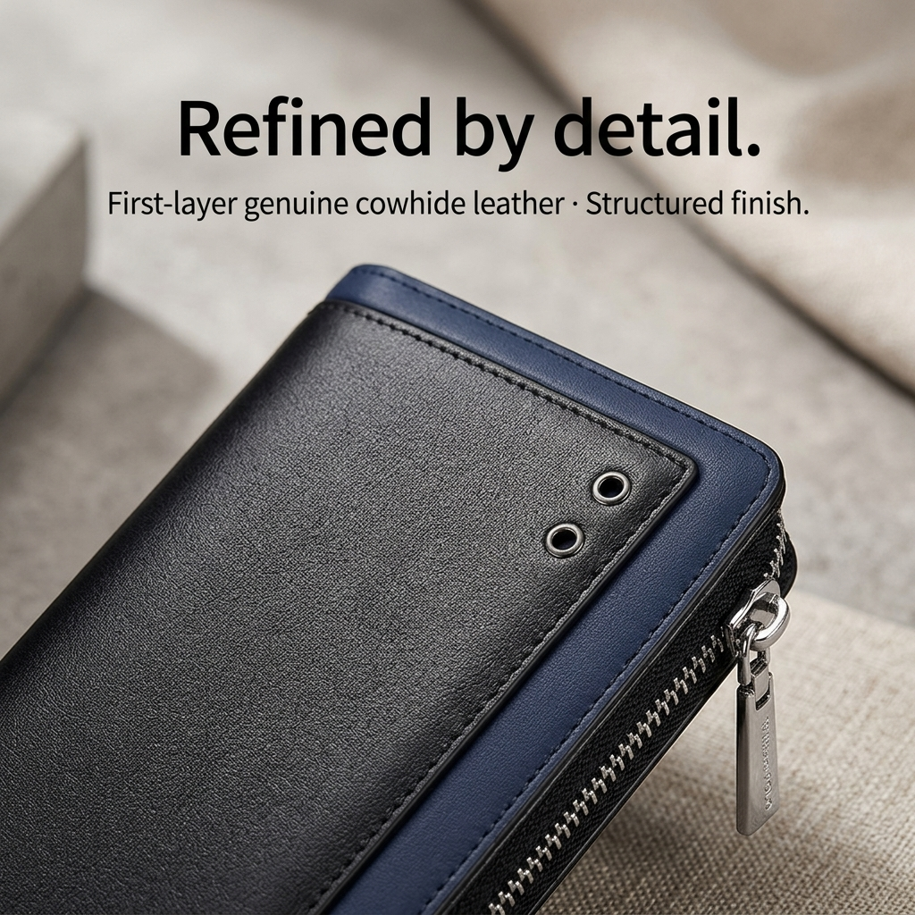 VAEREN Long Type Leather Wallet